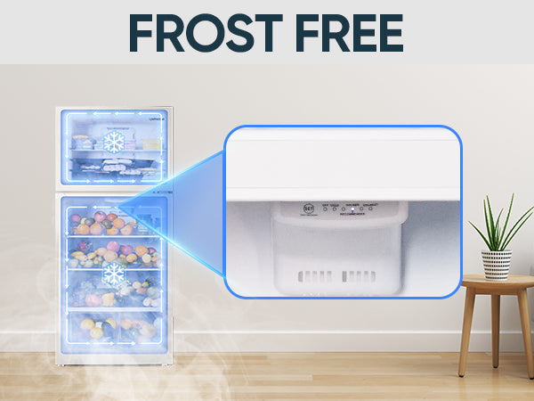 Upstreman 17.6 Cu.Ft. Double Door Fridge in White Steel with Large Capacity Top Freezer, Frost Free, Adjustable Thermostat Control, Fingerprint-resistant,Reversible Door Swing, ENERGY STAR