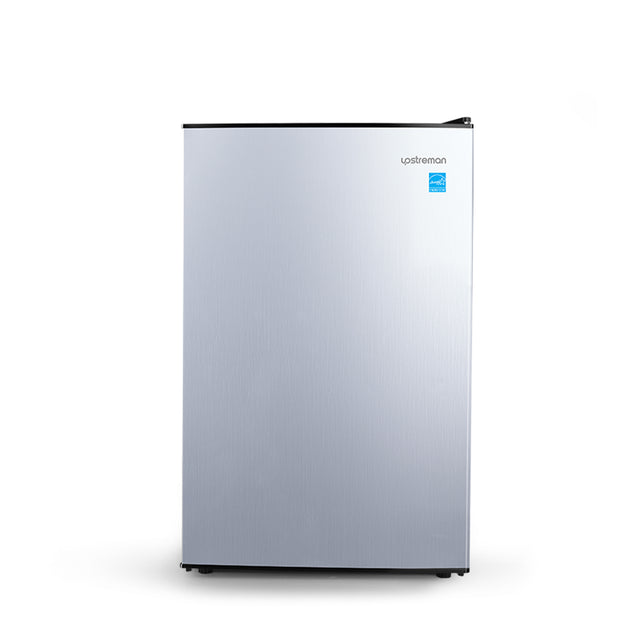 Upstreman 4.5 Cu.Ft Mini Fridge with Freezer, Single Door Small Refrigerator, Adjustable Thermostat, Low noise, Energy-efficient, Compact Refrigerator for Dorm, Office, Bedroom, Silver