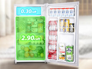 Upstreman 3.2 Cu.Ft Mini Fridge with Freezer, Single Door Mini Fridge, Adjustable Thermostat, Mini Refrigerator for Dorm, Office, Bedroom, White